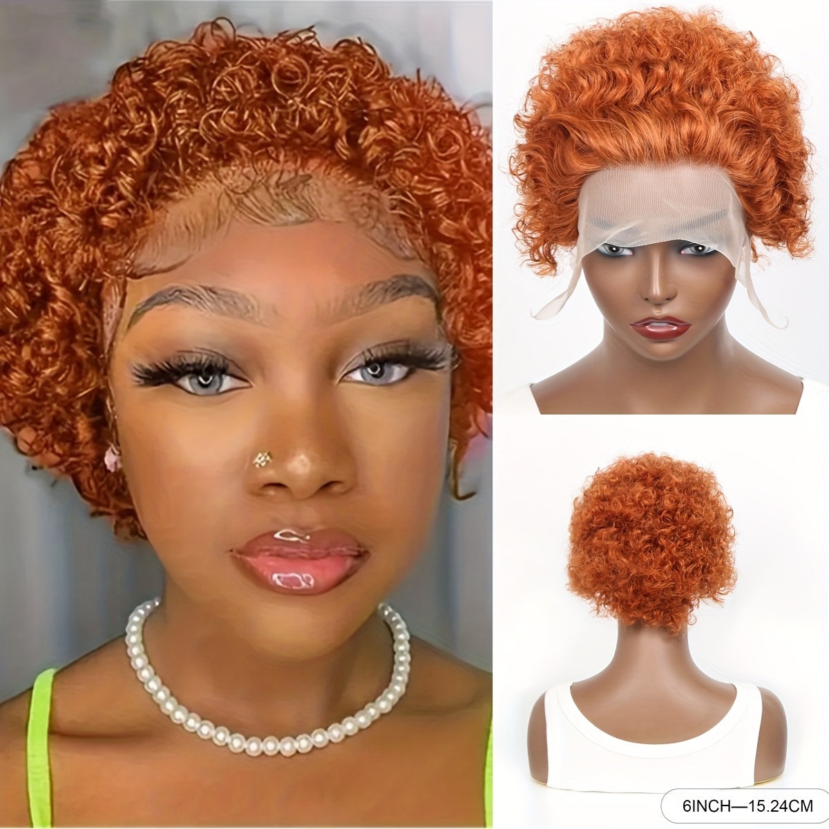 peruca cut cabelo bob peruca cabelo laranja cut para mulheres liso 13x1  peruca de #350 cor peruca cut peruca de frontal cabelo bob perucas 15,24 cm  | Envio Grátis Para Itens Enviados Temu | Temu, image size:1200x1200