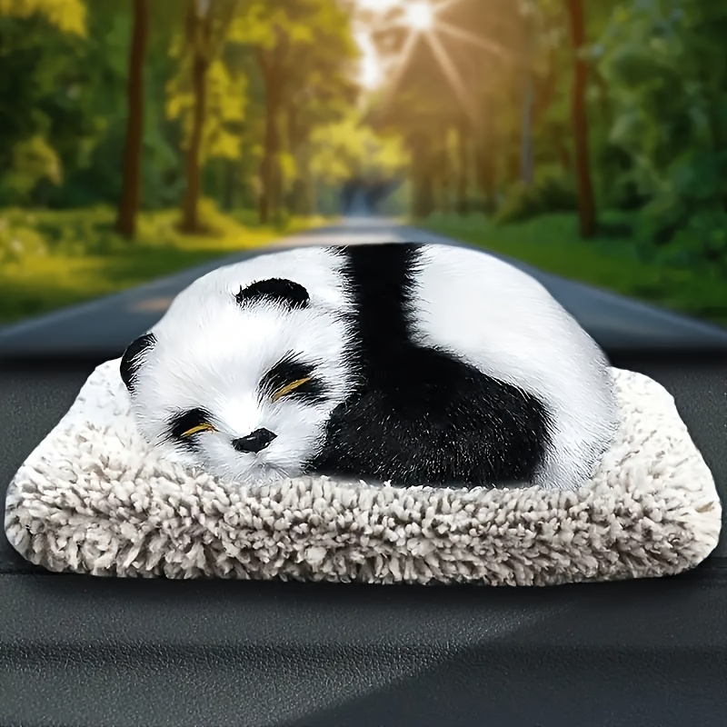 TEMU 1pc Cute Simulated Panda Decorations, For Use In Car Interiors. Artificial Fur Panda Dolls, For Use In Car Dashboard Decorations.