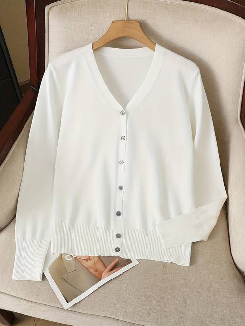 spring autumn v neck women thin casual sweater cardigan outfit