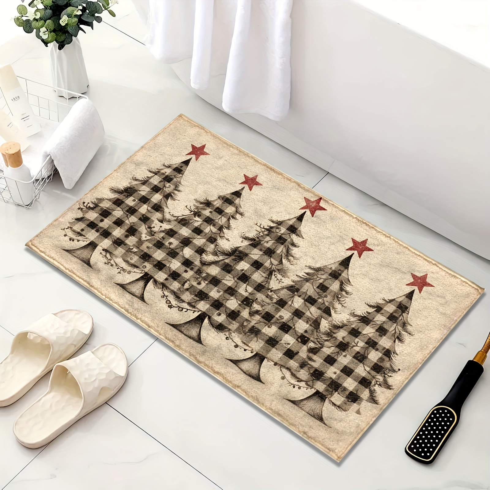 

Christmas Bath Mat: 3 - 40cm/15.75in, 60cm/23.62in, 80cm/31.5in - And Red - , , For , Bathroom, - For Christmas, Fluffy Decor Decoration