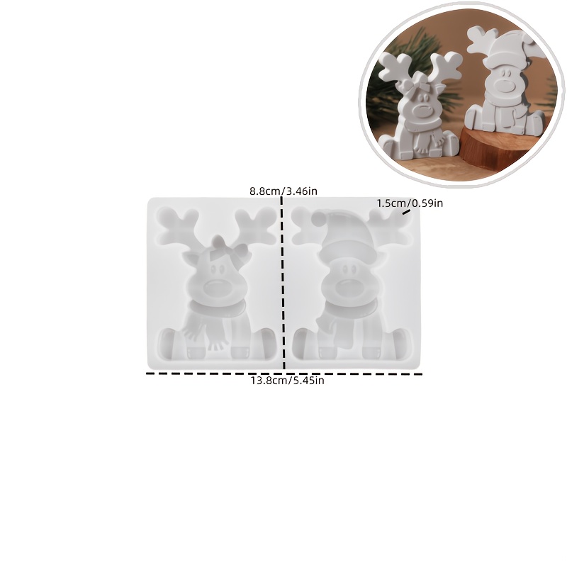 Resin Silicone Jewelry Molds - Christmas Reindeer Silicone Mold Handmade Creative Christmas Decorations Plaster Molds Adorable Reindeer Gifts Christmas