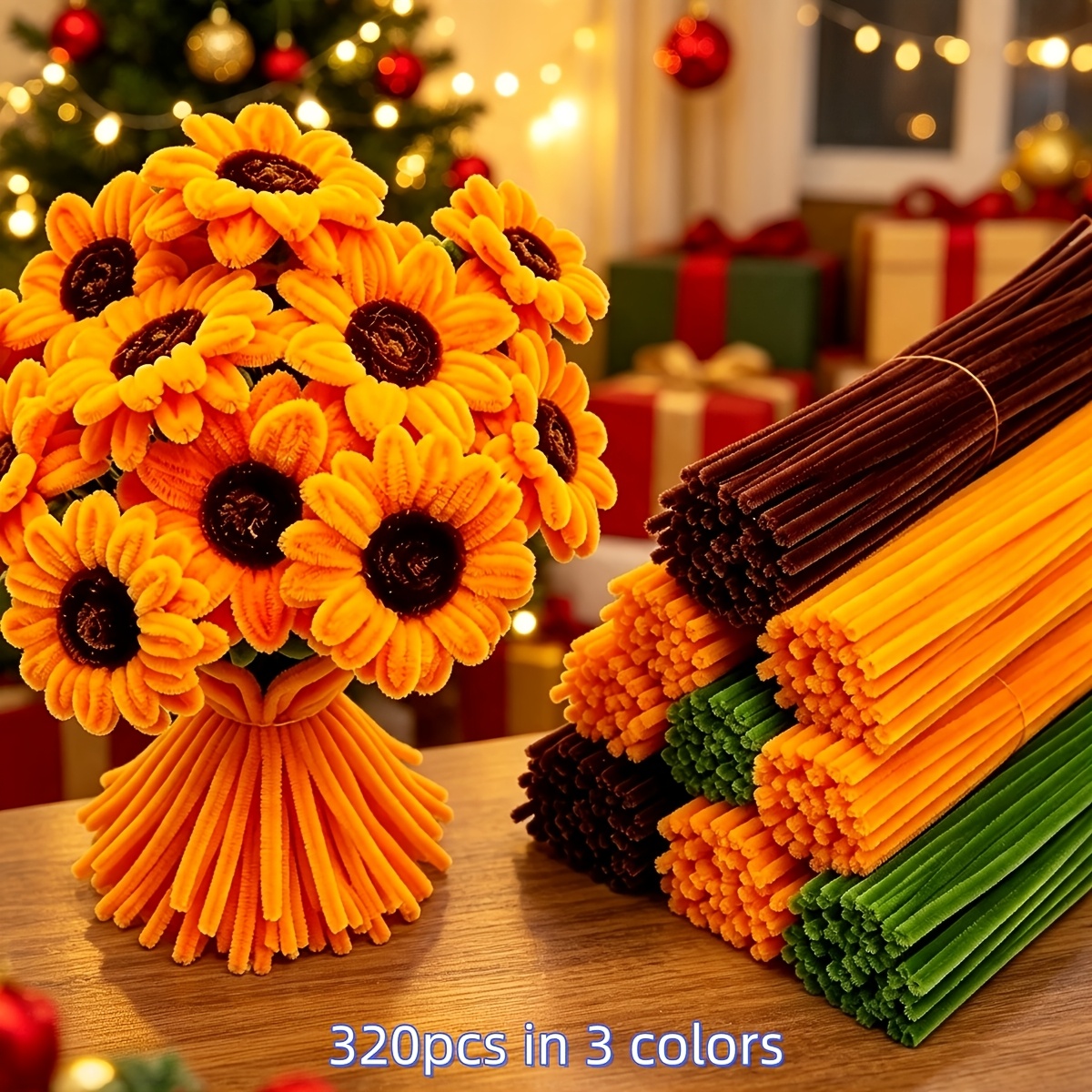 TEMU 320 pièces/sachet, de cheveux DIY flexibles multicolores, fabriquées à partir de matériaux de fleurs artificielles faits à - Fil métallique