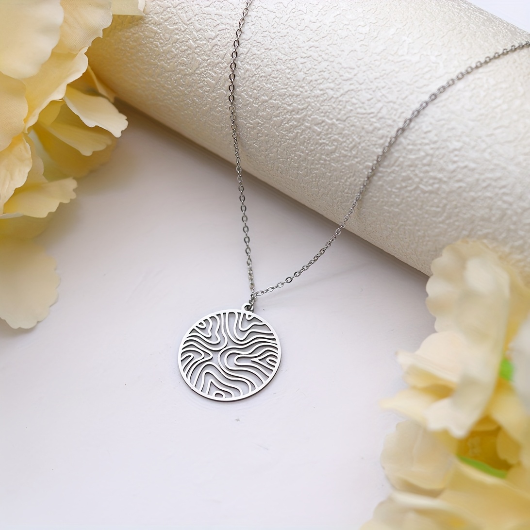 Image of Stainless Steel Necklace Jewelry For Women Vintage Fashion Jewelry Pendant