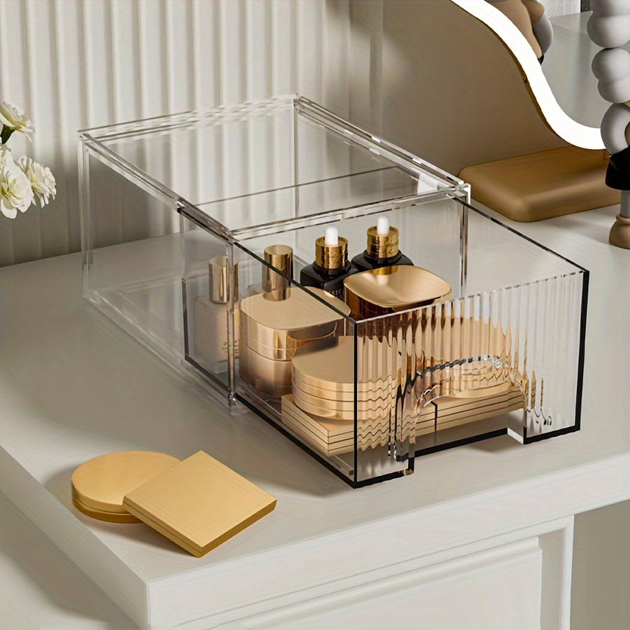 Image of Large Capacity Cosmetic Storage Box - Organizer For Makeup, Facial Masks, Lipstick - Ideal For Home, Bathroom, Dresser, Makeup Organizers Storage, Cosmetic Tool Storage, Suitable For Family