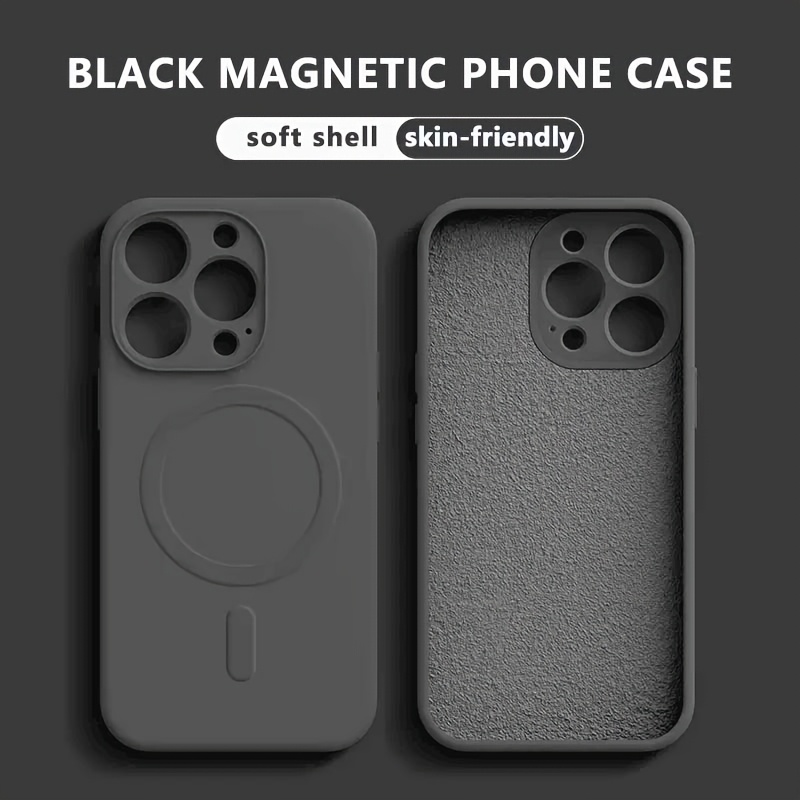 Etui za telefon - Enobarvni magnetni silikonski etui za telefon, podpira brezžično polnjenje. Enostaven in eleganten. Na voljo v črni, beli,