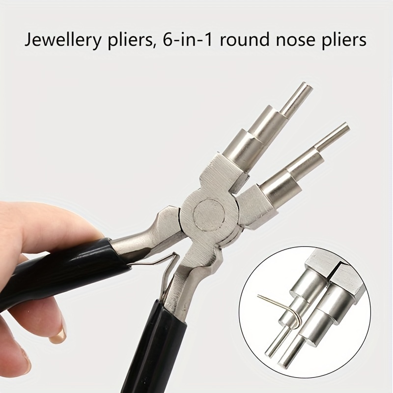 

1pc Of -making Pliers, Featuring 6 Sizes Of Integrated Open Rings And Round Nose Pliers, Suitable For Jewelry Making, Jump Rings, And Wire Wrapping Tools (color Random).