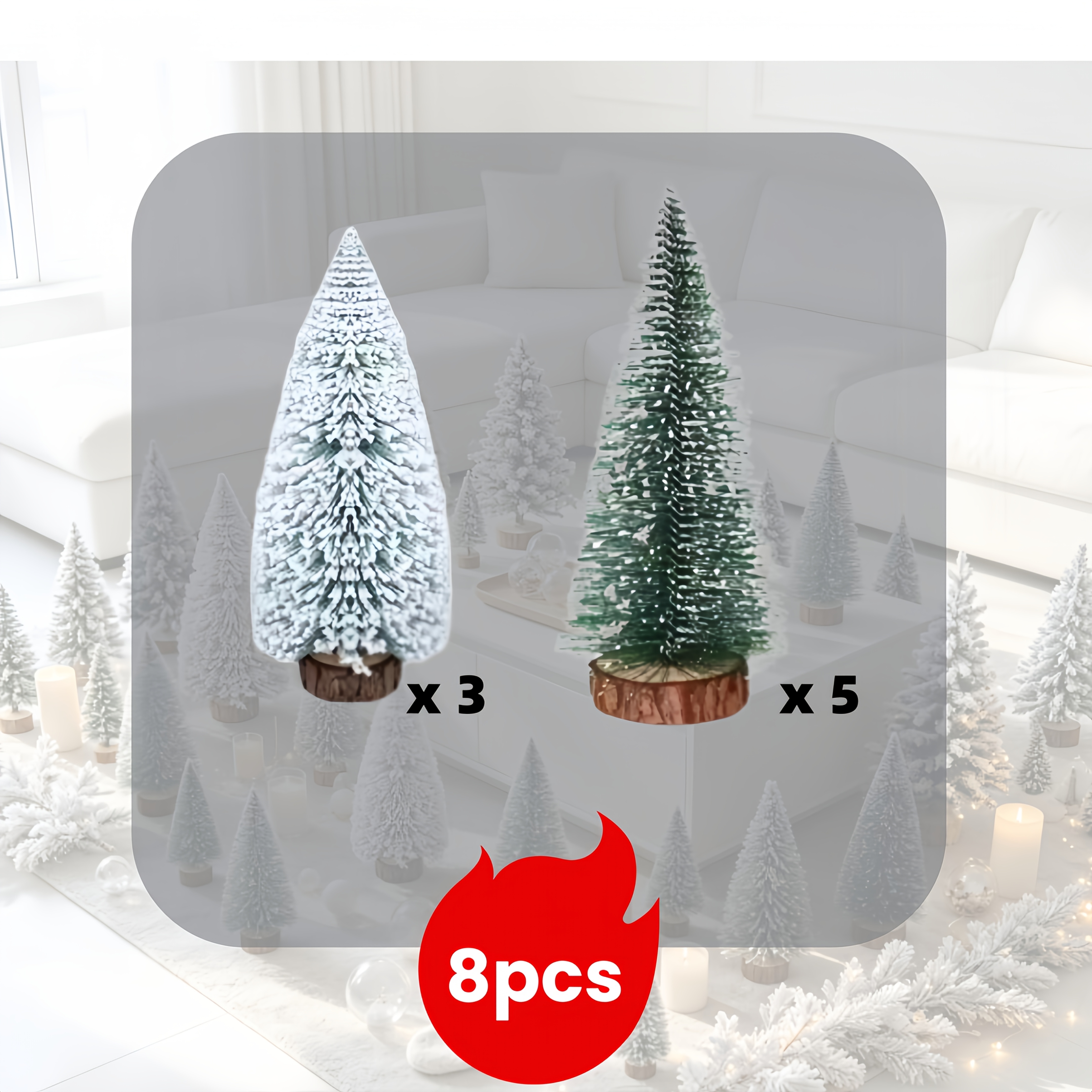 TEMU 8pcs Set Artificial Mini Christmas Trees, Mini Artificial Desktop Christmas Trees, Artificial Cedar Christmas Decorative Ornaments. Small And