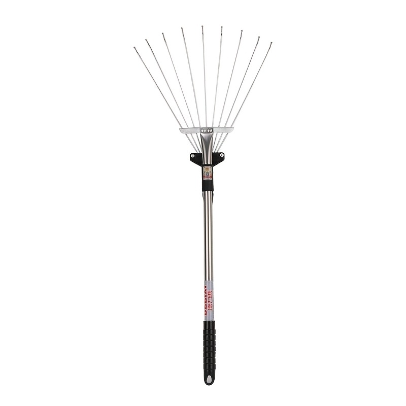 TEMU Telescopic Metal Garden Leaf Rake Gardening Tools Extendable Up To 74cm Uk