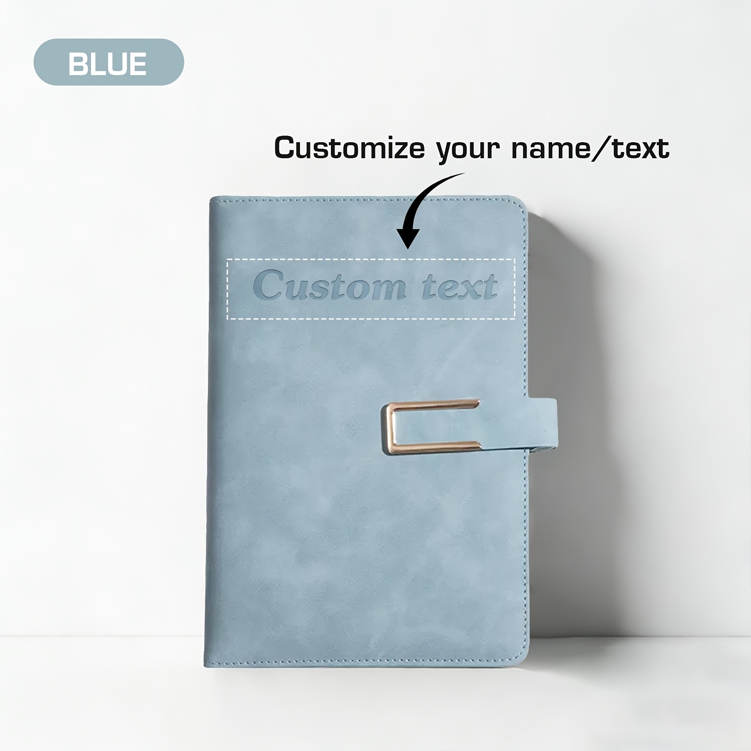 TEMU 1pc Personalized Pu Leather Notebook With Clasp And Bookmark, Smooth Writing, Thanksgiving And Christmas Gifts