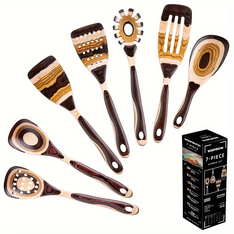 set of wooden cooking utensils including a pakkawood ladle and   tools for wholesale details 9