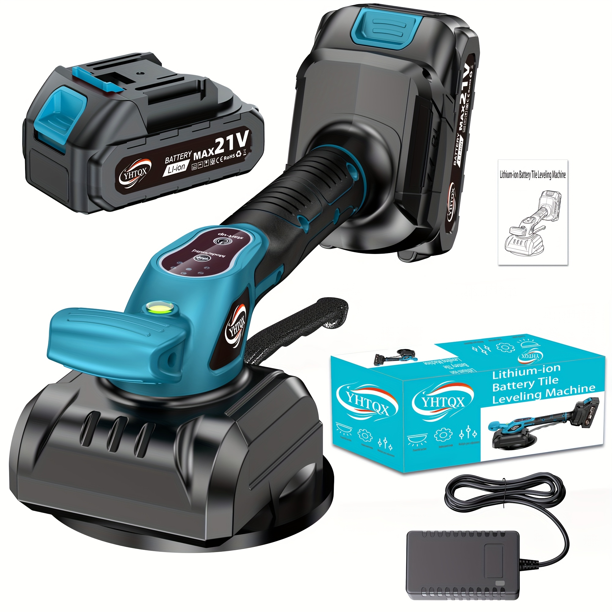 TEMU Cordless Tile Flat Machine, Optional With Battery And Fast Charger, Suitable For Professional And Floor Tile Laying, Professional Tile Tools,