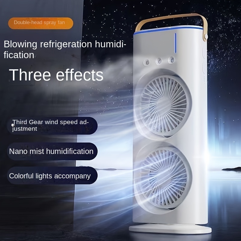 1pc cooling spray humidifying fan powerful desktop fan air cooler suitable for use in student dormitories offices and homes Product details 0