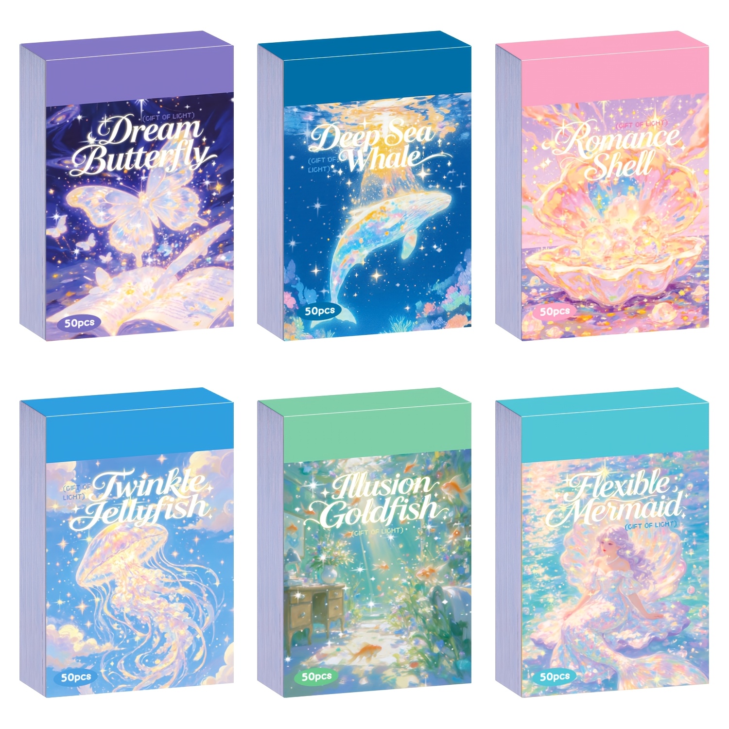 TEMU 6 stuks (6 stuks/pak) Washi-stickersboek met oceaanthema, geschikt voor plakboek, dagboek, planner, knutselen - Glitterstickers met zeepatroon,