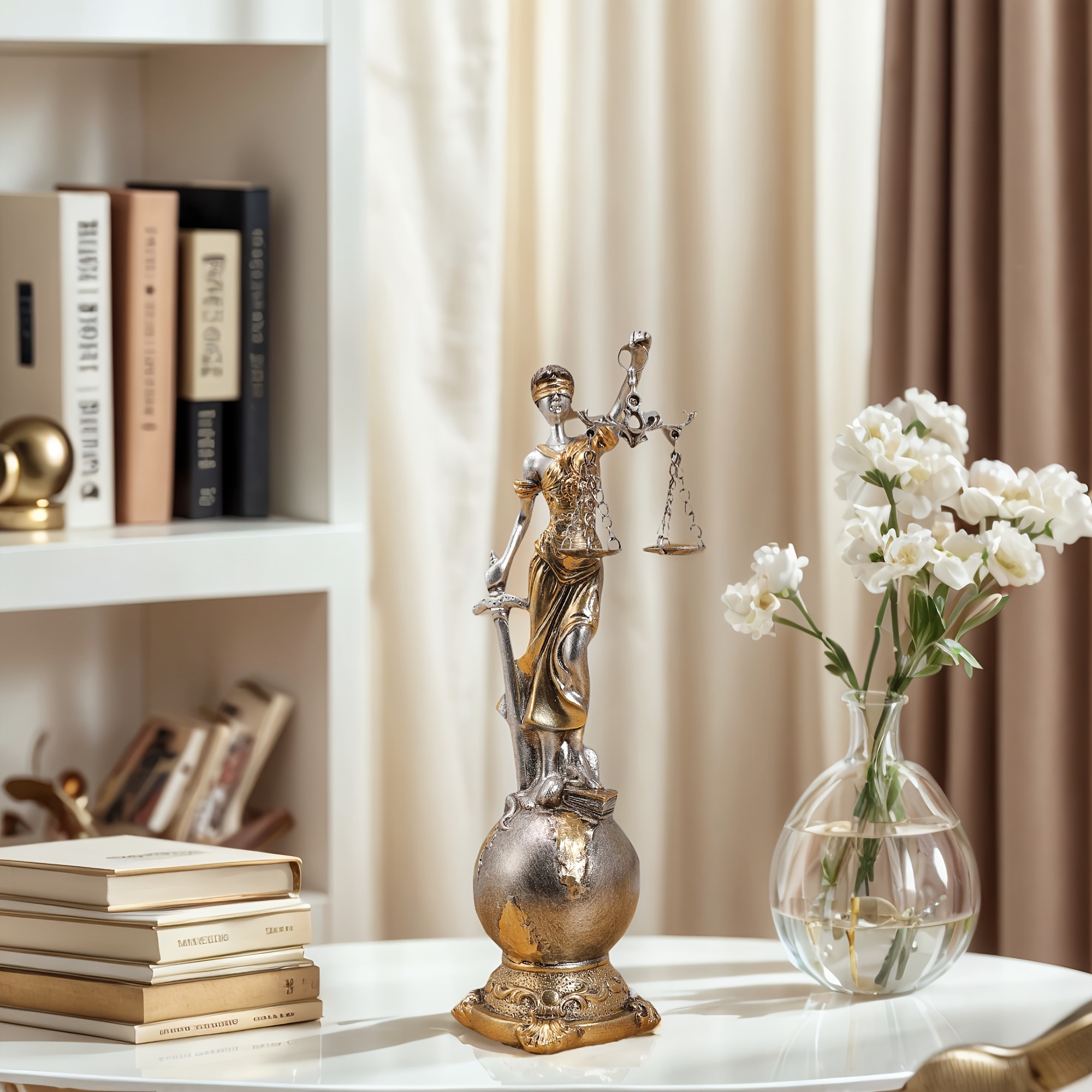 TEMU Roman Goddess Of Statue For Home Office Sculpture, Resin And Balance Decor