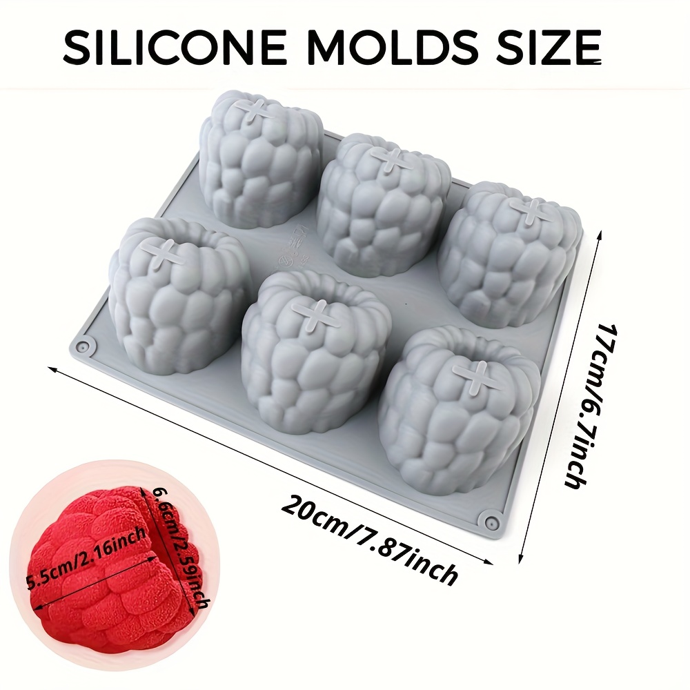 1 Large Cake Mold, Silicone Baking Mold, 3d Raspberry Pudding Cake Silicone Mold, Dessert Chocolate Mold, Fruit Cake Decorating Tool, Baking Mold