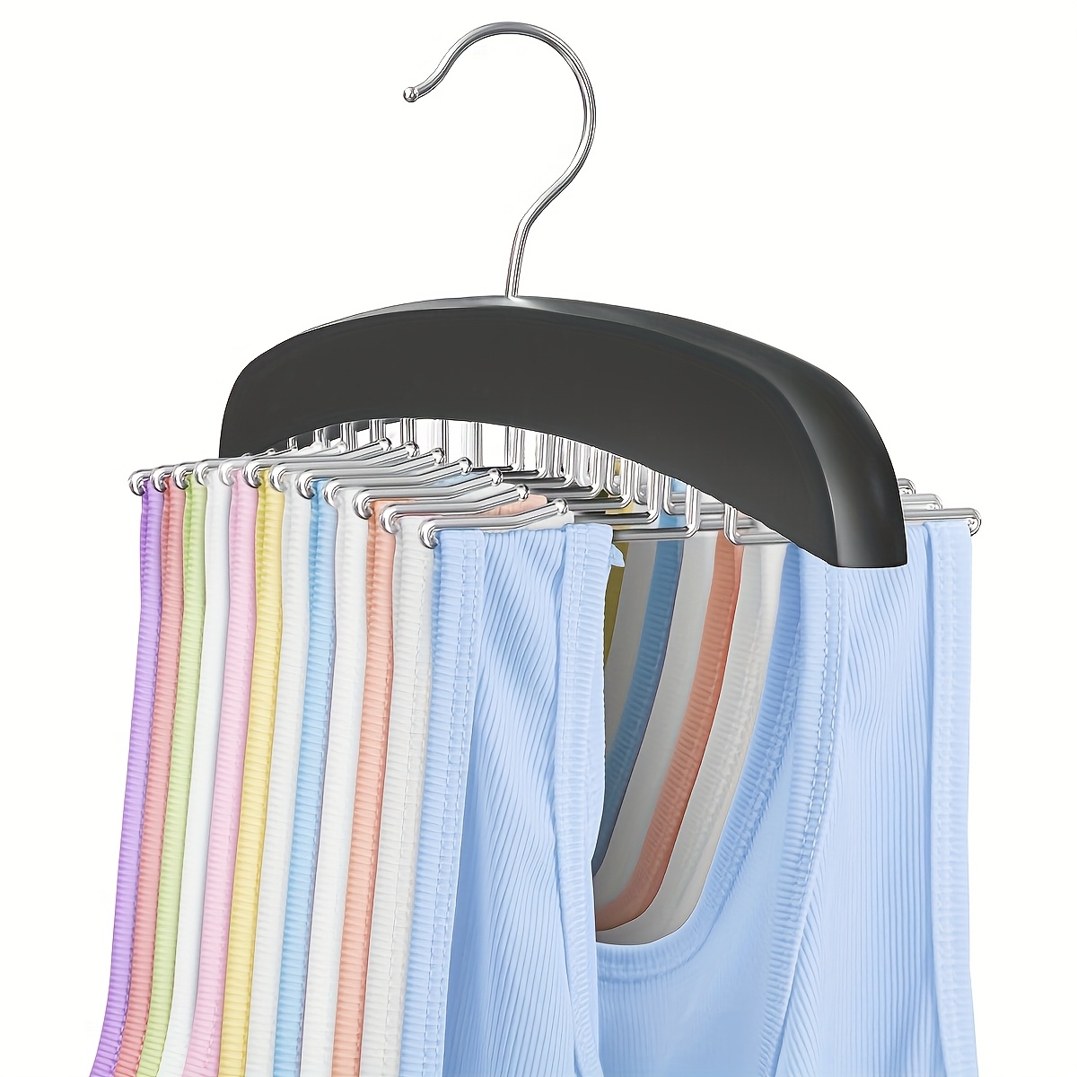 E-shop 24-Haken Anti-Rutsch Metall Kleiderbügel Organizer, entwickelt für Tanktops, BHs, Krawatten, Gürtel und Schals - eine effiziente