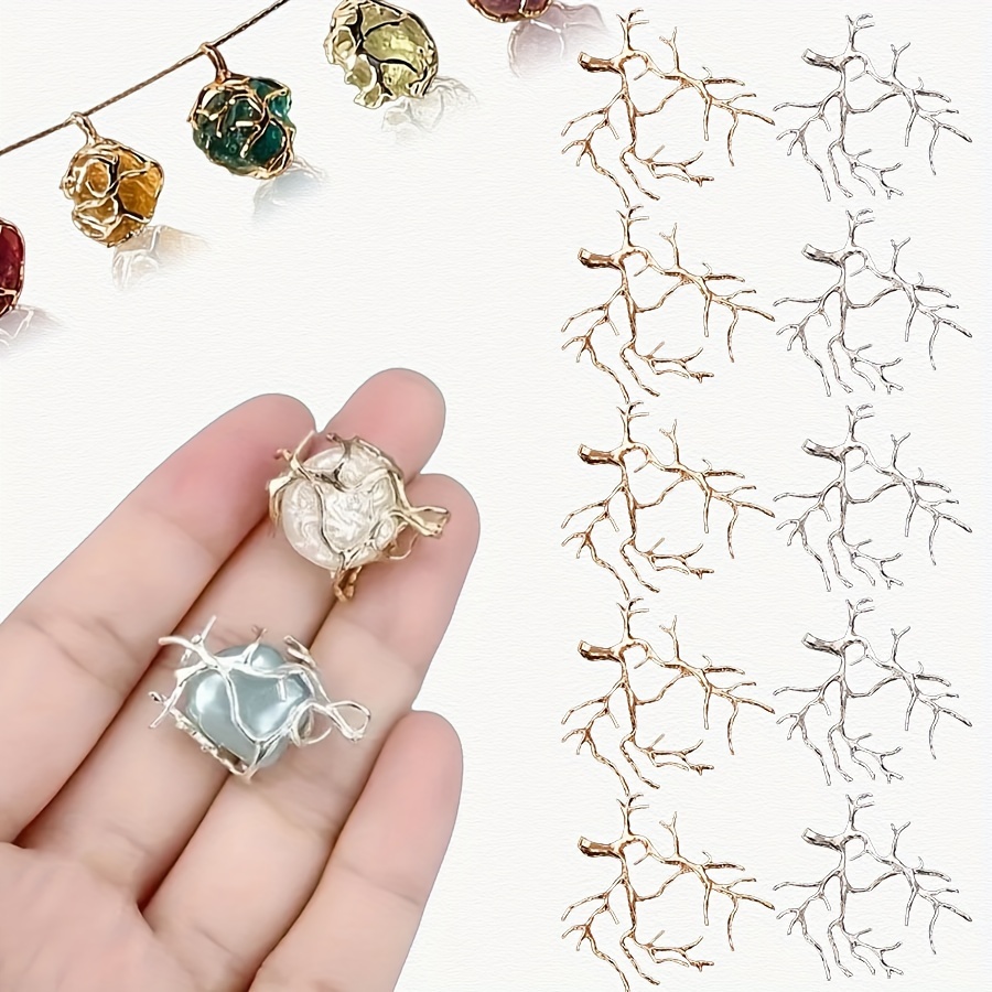 

10 Pcs Diy Tree Shaped Crystal Pendant Blanks For Jewelry Making & Home Decor - Suitable For Diy Handmade Projects