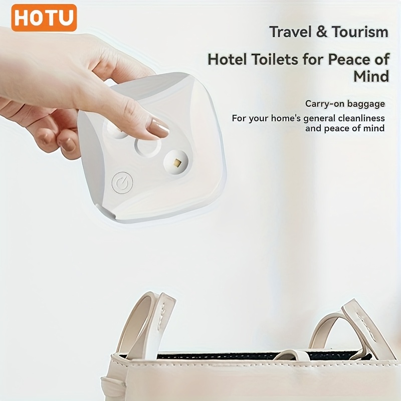 HOTU Senzor de lumină inteligent pentru toaletă + 1 buc. Bandă dublu-fațetată, Încărcare USB, Lumină LED pentru toaletă, Sistem portabil multifuncțional, Instalare ușoară, Electronice pentru îngrijire personală, Potrivit pentru baia de acasă și călătorii de afaceri