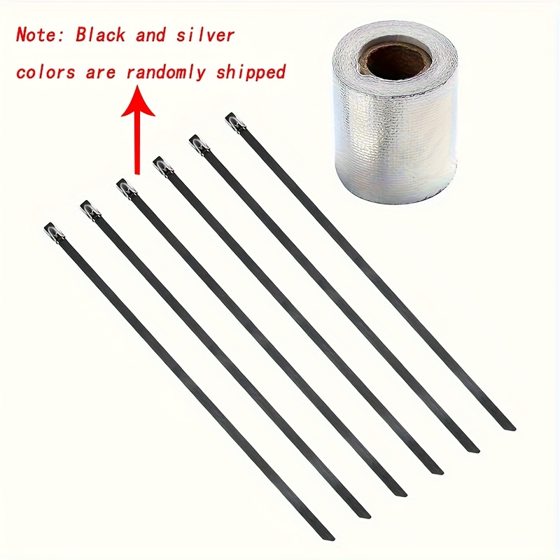 E-shop 1 Satz Automobil-Abgasrohr-Isolierband, Aluminiumfolie umwickeltes Band, Hochtemperatur-Flammhemmend, geeignet zum Umwickeln Verkleben von