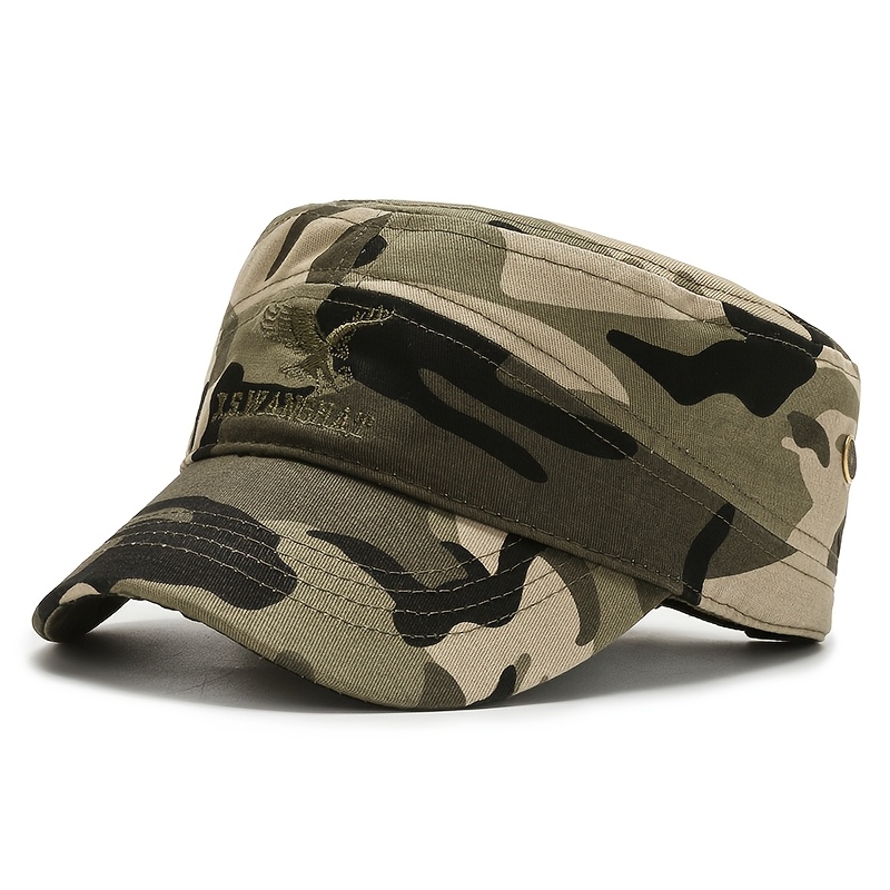 Flying Eagle Embroidered Flat Top Cap for Men