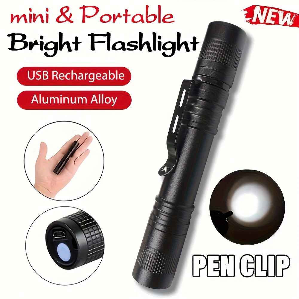Mini Taschenlampe Als Stift – Wasserdicht, 3 Modi, Mit Clip, 12,2 Cm
