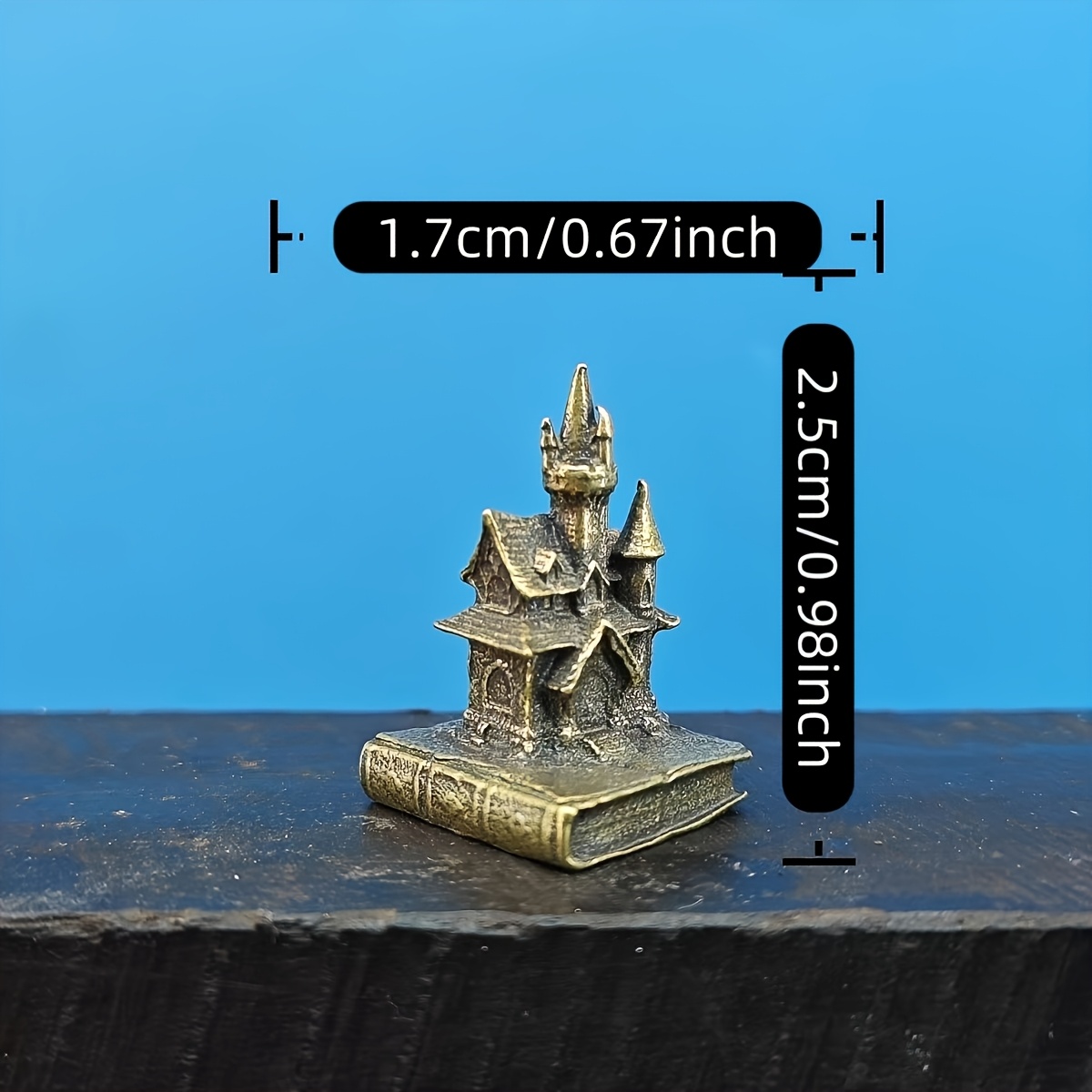 TEMU Micro en Laiton Maison de Construction Table de Sable Modèle Matériel Micro Paysage Décoration Figurine, Statue Miniature de Construction
