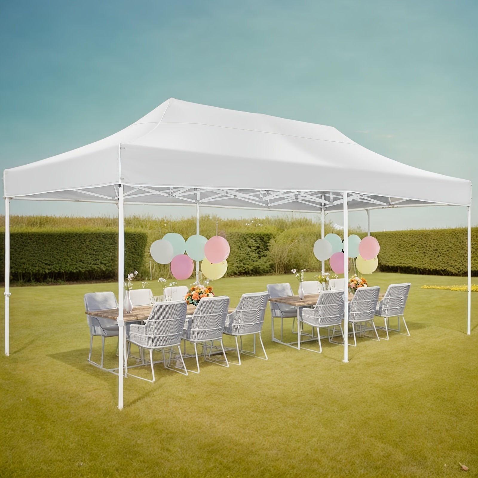 

Tooluck 10x20ft Pop Up Canopy Tent Heavy Duty, Commercial Outdoor Canopy Tents For Event Wedding, With Roller Bag, Thickened Legs