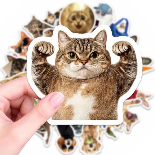 50 und 1 abnehmbare aufkleber mit katzen und hunden, mit einzigartigen designs, für laptops, wasserflaschen, handys, planer, scrapbooks, stoßstangen, skateboards, motorräder, gepäck und mehr