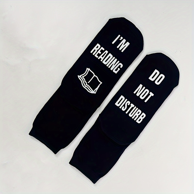 

Book Pattern 1 Pair Men's Mid Calf Short Crew Socks, Breathable Comfy Casual Socks Fashion Socks