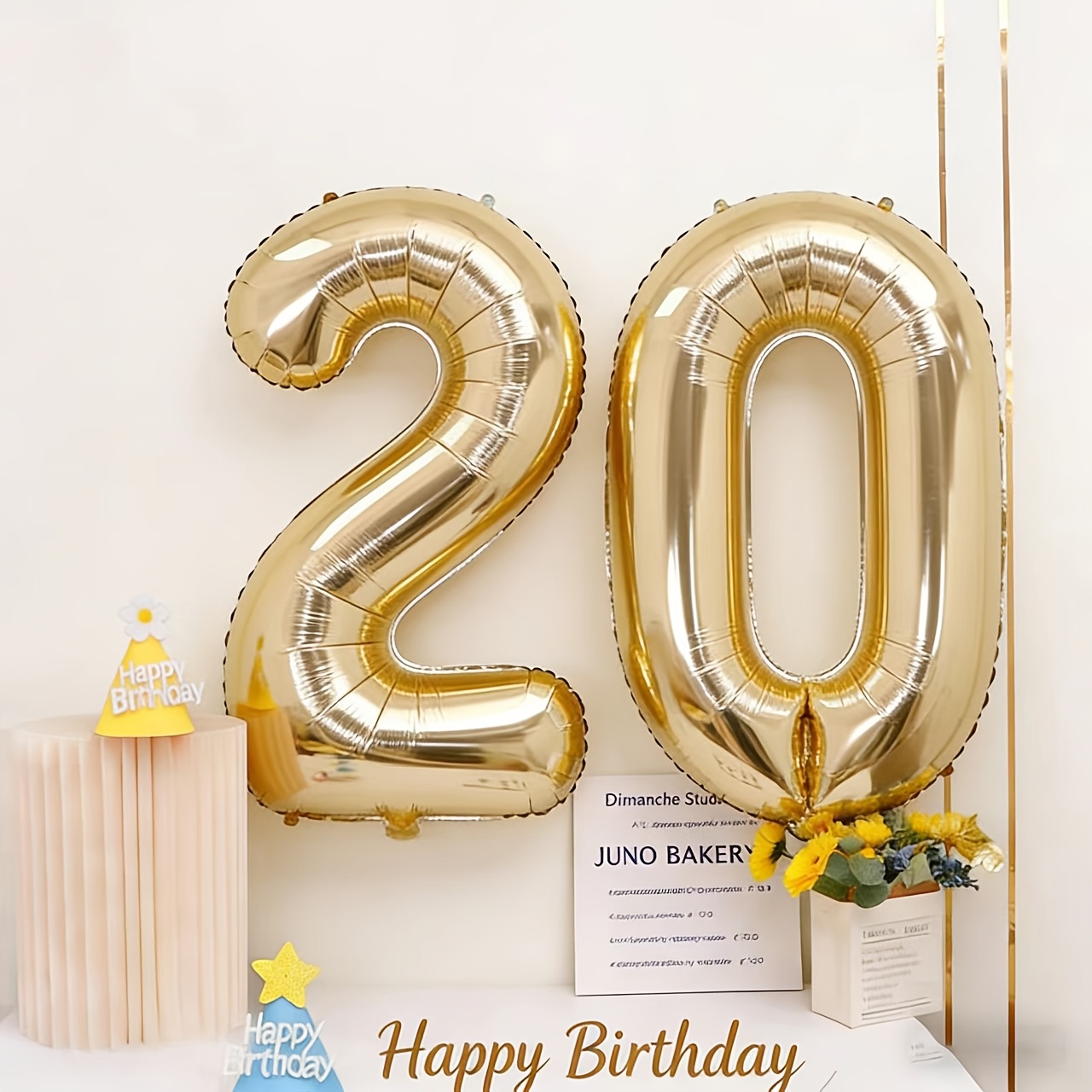 2pcs/set, Large-size 32-inch Streamer White Golden Balloon Combination, Very Suitable For Birthday Party Scene Decoration, Anniversary Scene Layout, Anniversary Dance , Shooting Background Props.