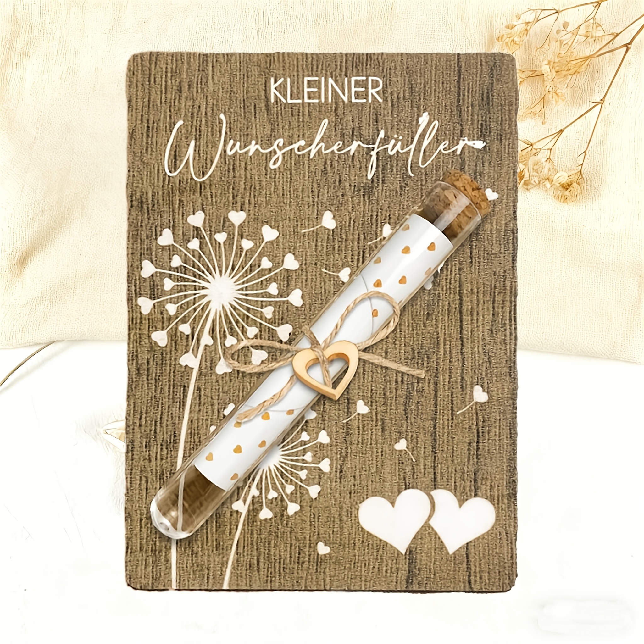 1 wooden   cash gift party gift box packaging with test tube and   rope   can commemorative box designed with dandelion pattern suitable for cash storage and   cards for birthdays weddings valentines day graduation anniversarie
