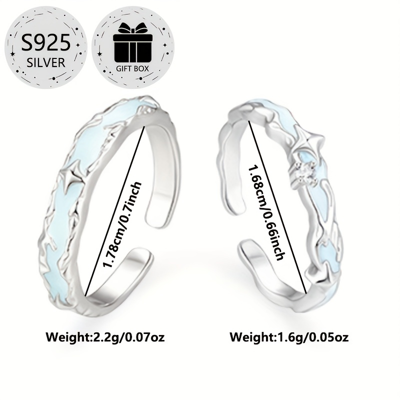 Enamel Starry Night Glow Engagement Rings