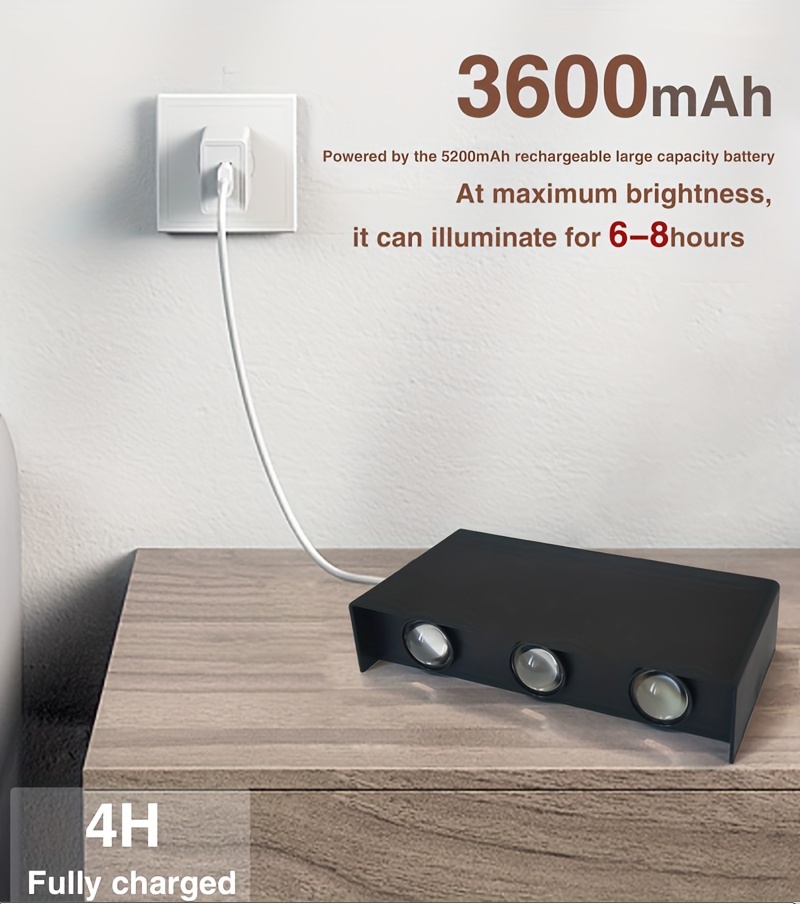 2pcs RGB 7-color Wall Light Battery Powered Degree Bedroom Corridor Living Room Decoration Creative Seven Color Gradient Dimming Night Light