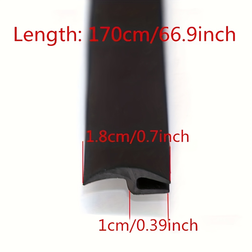 TEMU 170cm/66.93-inch H-shaped Rubber Sealing Strip, Suitable For Car Windshields, Rear Windows, And Sunroofs - Self-adhesive Decorative Strip, For