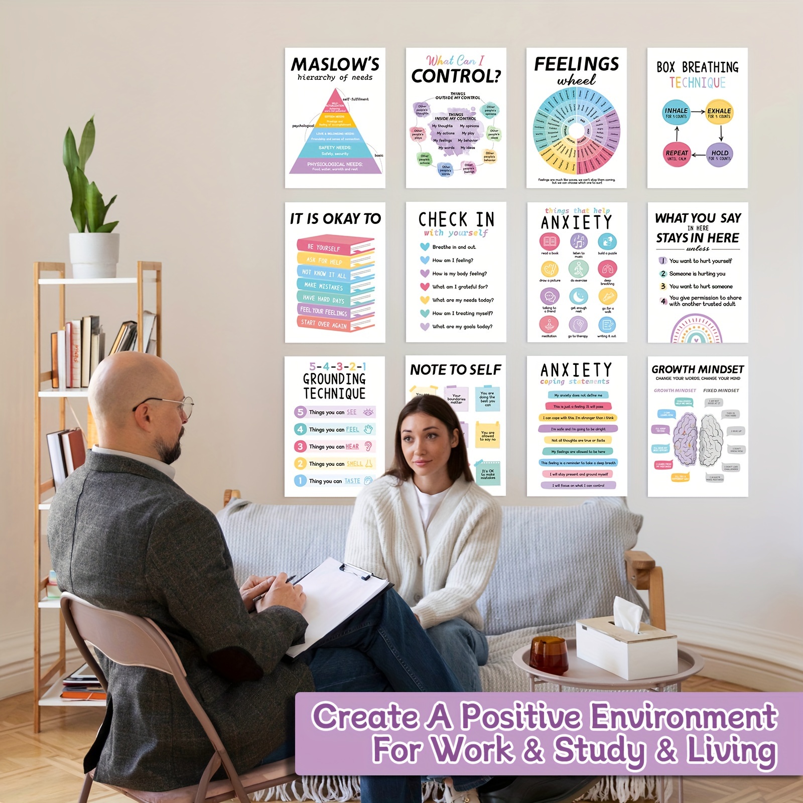 YOU MATTER Mental Health Poster: School Counselor Office Decor