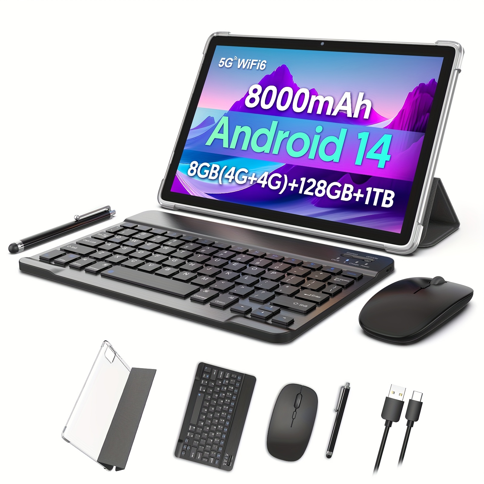 Tablette 10 Pouces, Android 8 Tablette Tactile Avec Octa Core 4Go Ram 32Go Rom, Ips Fhd 1920 X