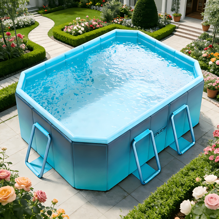 1pc of Summer Premium Family Swimming Pool, No Need for Inflation, Ready to Use Pool, Sturdy Support for Greater Stability, The Best Choice for Outdoor Gatherings, Parties And Entertainment Equipment, with Scratch Resistant Floor Mats Included