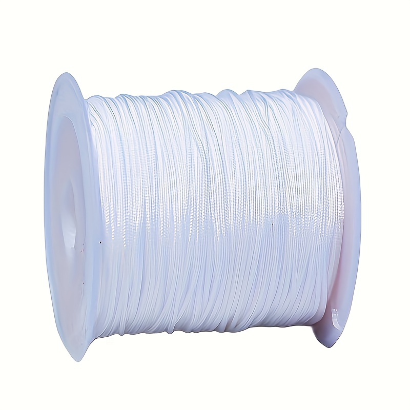 A Roll Of 393.7-inch Nylon Braided Cord, 0.8mm Thick, Non-stretch Chinese Knot Jewelry-making Thread, Suitable For Diy Bracelets, Necklaces, And Tassels - White
