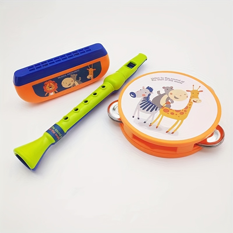 

3pcs/set_mini Instruments, Including Harmonica, Flute, And Hand Drum Eid Al-adha Mubarak