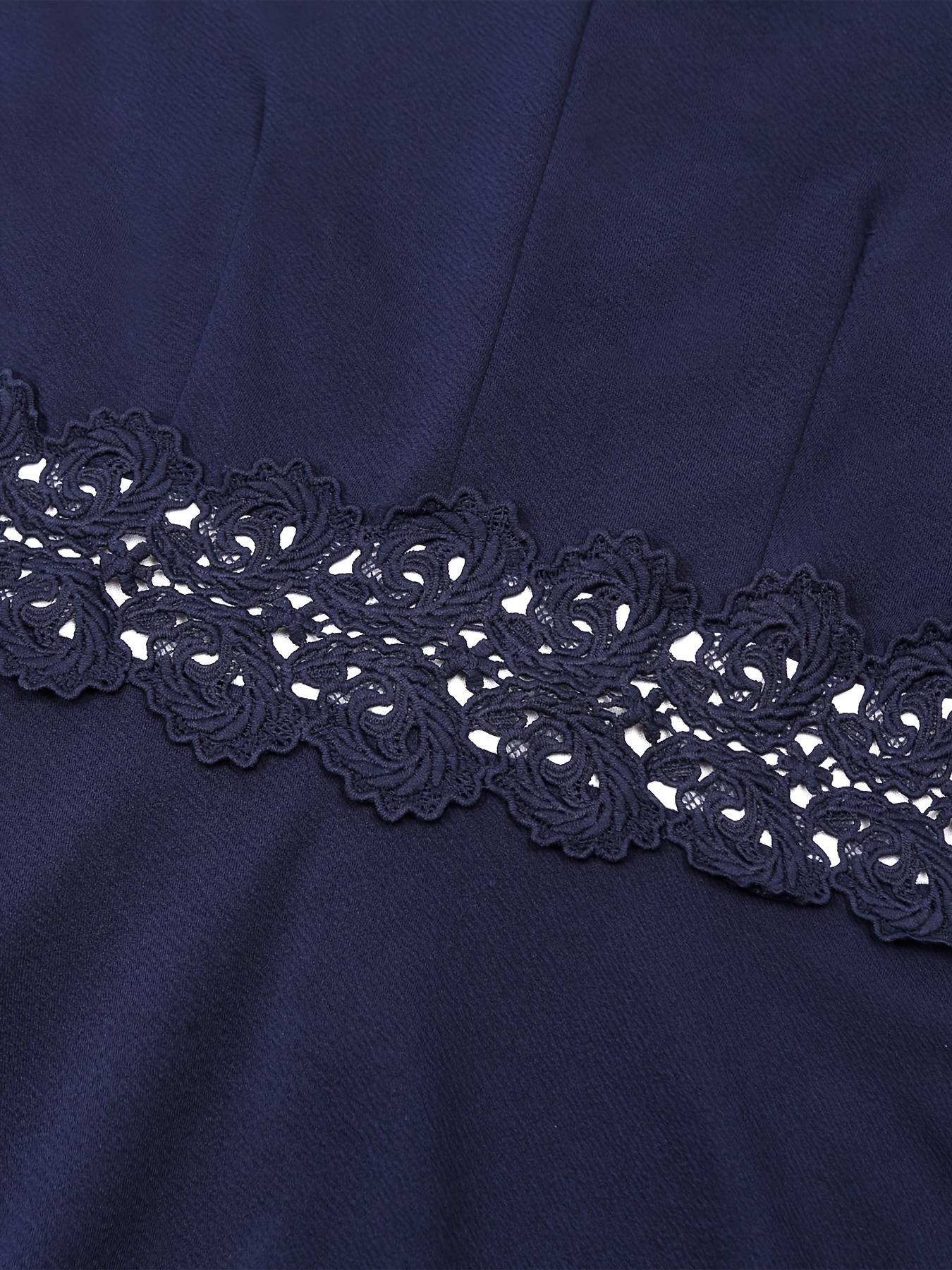 Keyhole Contrast Lace Dress Vintage Short Sleeve A Line - Temu