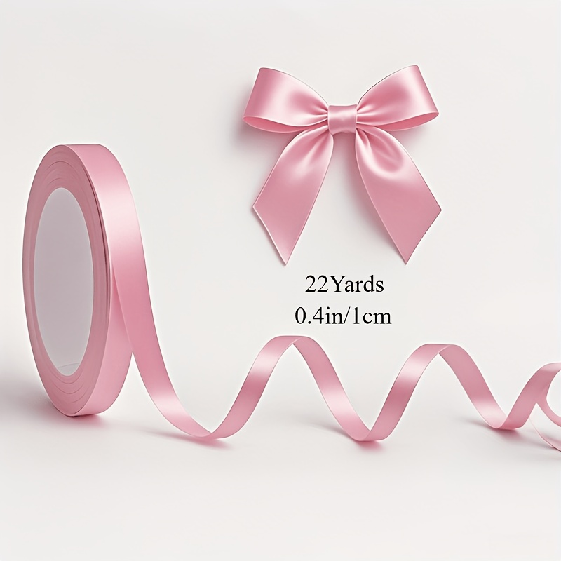 Elegant Light Pink Satin Ribbon Measuring 3/8 Inch By , Perfect For Gift Wrapping, Crafting, Balloon Decor, Essential For Bow Making, Wedding Details, Party Favors, And Diy Sewing Projects ( Spool).