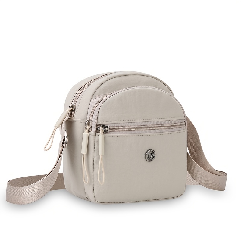 TEMU Lightweight 3-layer Oxford Crossbody Bag - Stylish Shoulder Pouch With Zipper Coin Pocket
