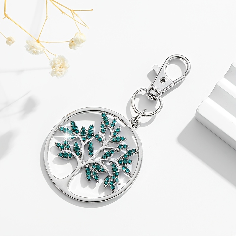 TEMU 1pc Of Fashionable European And American Gorgeous Hollow Of Life Tree Keychain Bag Pendant, Suitable For Men And Women Car Key Bag Pendant