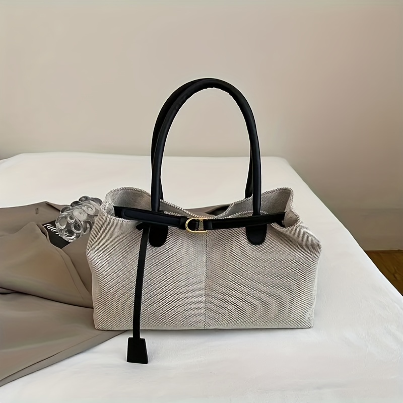 TEMU Borsa Tote Premium in Tela Patchwork, Borsa da Lavoro Grande Capacit�, Borsa a Spalla Versatile , Borsa per Laptop da Ufficio Facile da