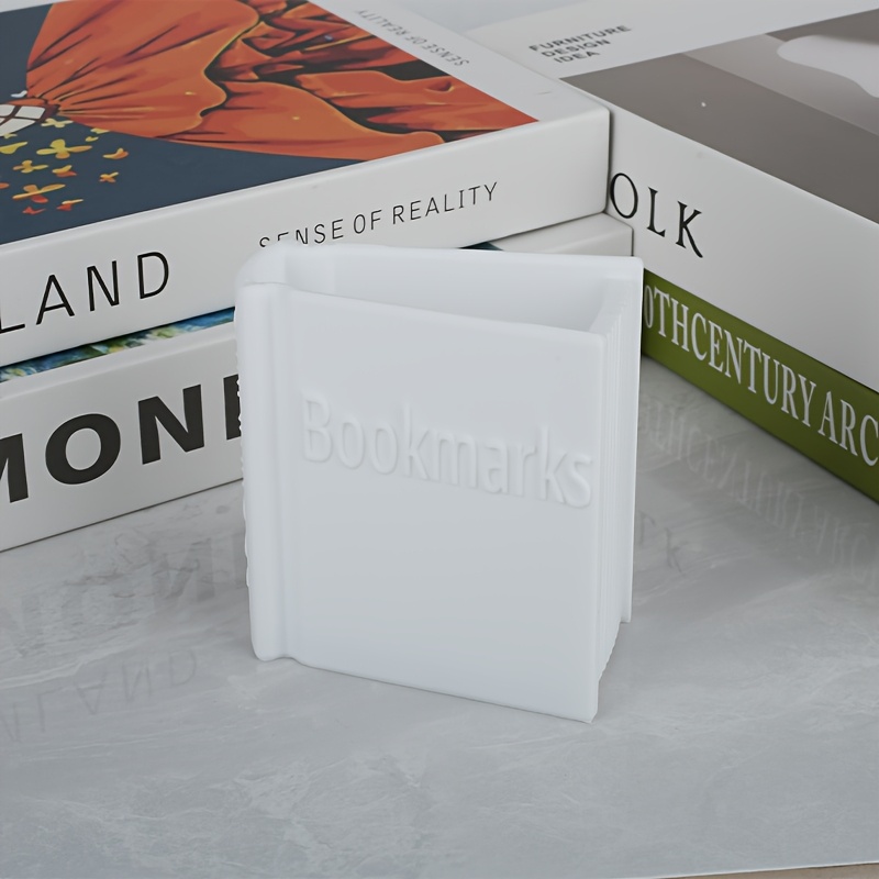 1pc Book-shaped Bookmark Storage Box - Portable Lightweight Case, Durable Desktop Organizer, Gift For Book Lovers/ / Family, Decor Accessory, Book-, Minimalist Look