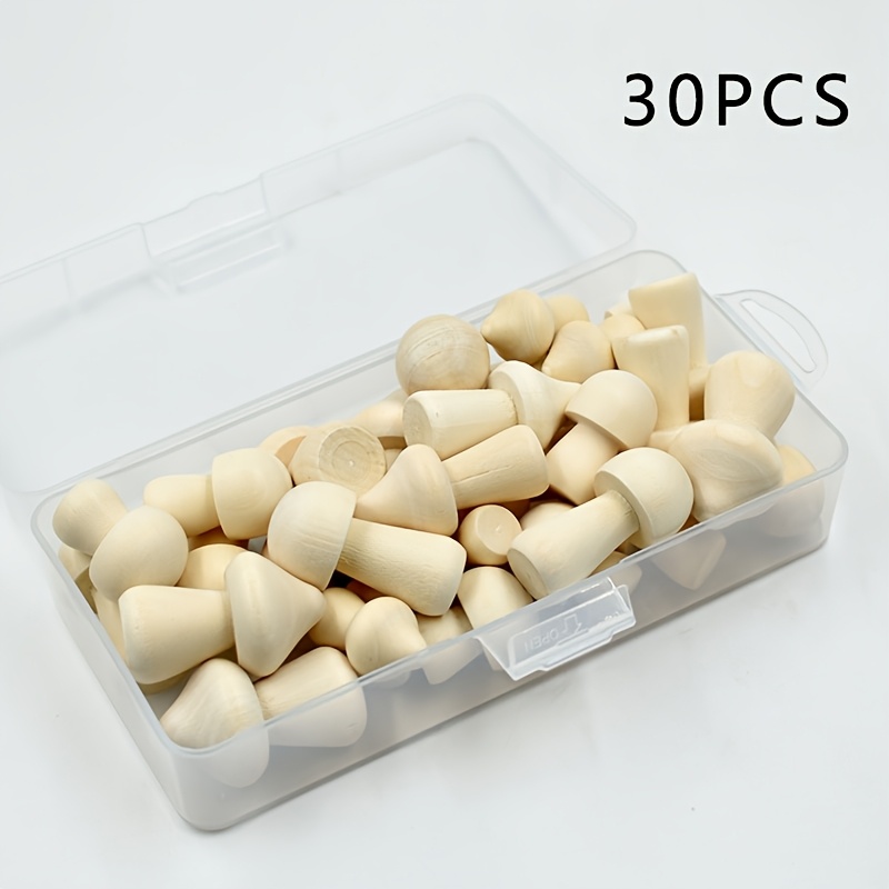 TEMU 30pcs Wooden Mushrooms, Unfinished Wooden Mushrooms, Sizes Of Wooden Mushroom Decorative Crafts, Art And Other Projects, Statue Ornaments