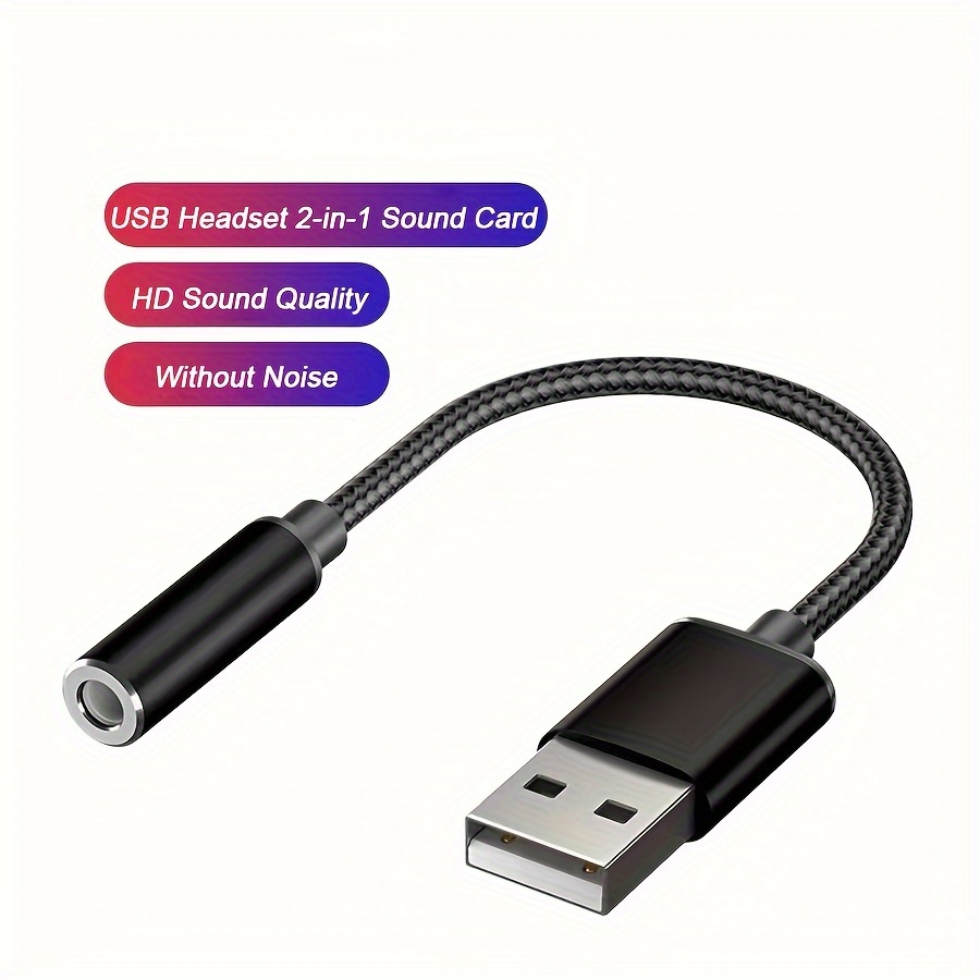 Audio Converter Cable From Usb To 3.5mm For Headphones, Suitable For Macbook, Laptops, And Pcs
