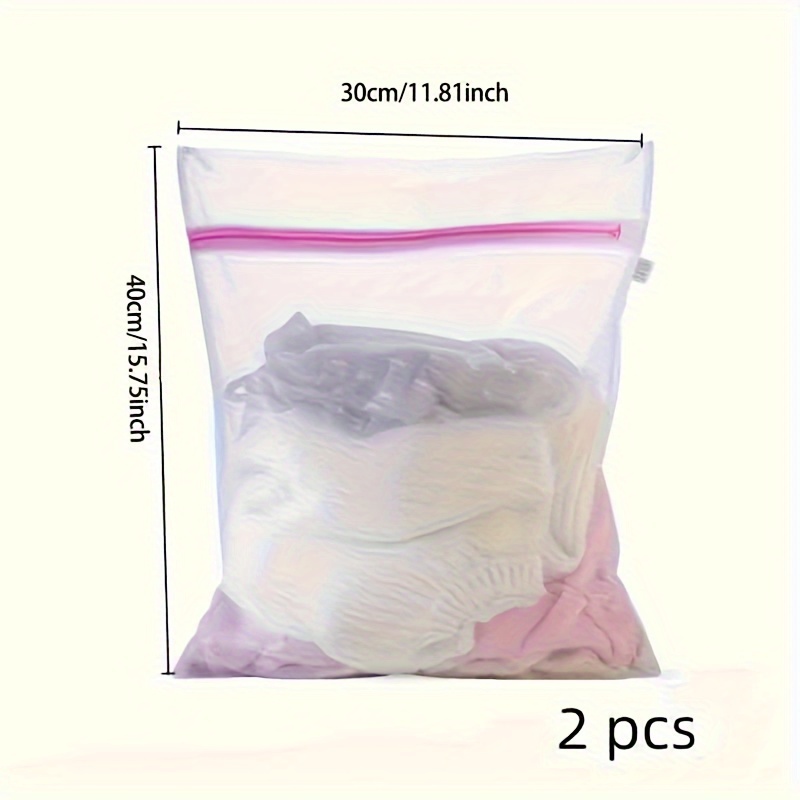 Image of 2pcs Laundry Bags For Clothes Nat Mesh Bag For Washing Machine Laundry Bag With Zip Clothes Washing Bag Storage Bag