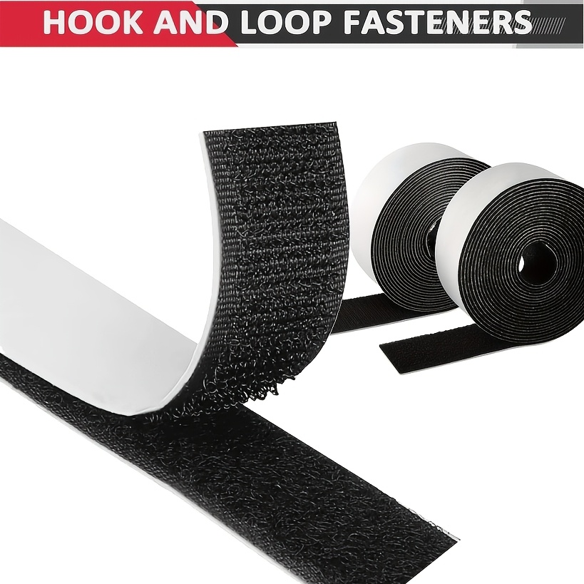 TEMU 2-roll Heavy-duty Nylon Hook And Loop Fasteners Suitable For Carpets, Furniture, Wallpaper & Floor Mats - Reusable Adhesive Backing With