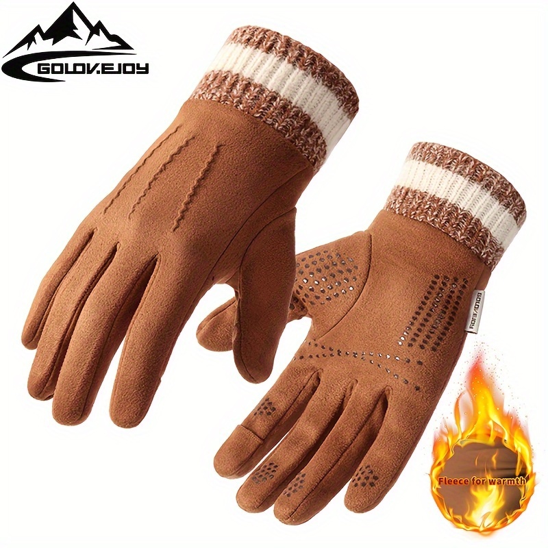 

Gants en Daim d'Hiver pour Hommes GOLOVEJOY - Chauds, Coupe-Vent & Compatibles avec les Écrans pour le Cyclisme et les Sports en Extérieur, GOLOVEJOY